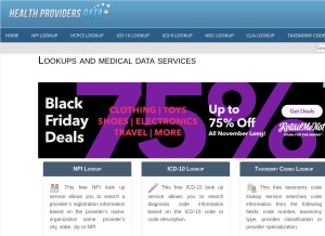 How healthprovidersdata.com looks like on a tablet such as an iPad.