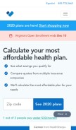 How healthsherpa.com looks like on a mobile device such as an iPhone.