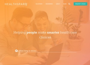 How healthsparq.com looks like on a tablet such as an iPad.