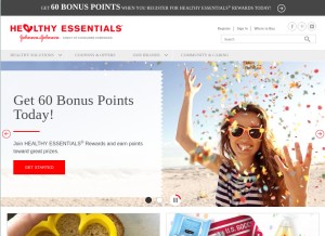 How healthyessentials.com looks like on a tablet such as an iPad.