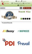 How healthykin.com looks like on a mobile device such as an iPhone.