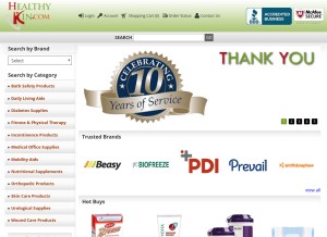 How healthykin.com looks like on a tablet such as an iPad.