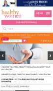 How healthywomen.org looks like on a mobile device such as an iPhone.