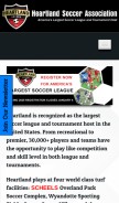 How heartlandsoccer.net looks like on a mobile device such as an iPhone.