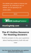 How heatinghelp.com looks like on a mobile device such as an iPhone.