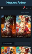 How heavenanime.com looks like on a mobile device such as an iPhone.