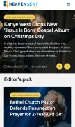 How heavensentdaily.com looks like on a mobile device such as an iPhone.