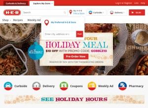 How heb.com looks like on a tablet such as an iPad.