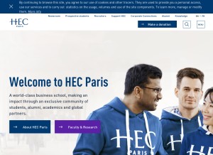 How hec.edu looks like on a tablet such as an iPad.