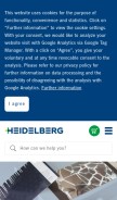 How heidelberg.com looks like on a mobile device such as an iPhone.