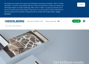 How heidelberg.com looks like on a tablet such as an iPad.