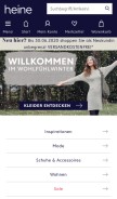 How heine.de looks like on a mobile device such as an iPhone.