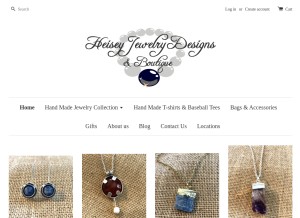 How heiseyjewelry.com looks like on a tablet such as an iPad.
