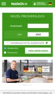 How heizoel24.de looks like on a mobile device such as an iPhone.