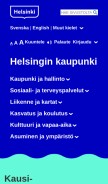 How hel.fi looks like on a mobile device such as an iPhone.