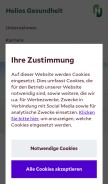 How helios-kliniken.de looks like on a mobile device such as an iPhone.