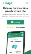 How hellobrigit.com looks like on a mobile device such as an iPhone.