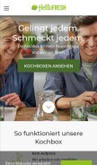 How hellofresh.de looks like on a mobile device such as an iPhone.