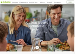 How hellofresh.de looks like on a tablet such as an iPad.