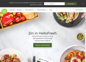 How hellofresh.nl looks like on a tablet such as an iPad.