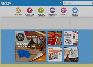 How hellokids.com looks like on a tablet such as an iPad.