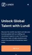 How hellolundi.com looks like on a mobile device such as an iPhone.