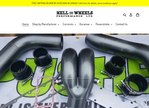 How hellonwheelsperformanceltd.ca looks like on a tablet such as an iPad.