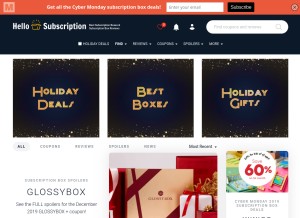 How hellosubscription.com looks like on a tablet such as an iPad.