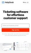 How helpdesk.com looks like on a mobile device such as an iPhone.