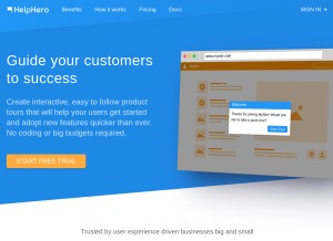 How helphero.co looks like on a tablet such as an iPad.