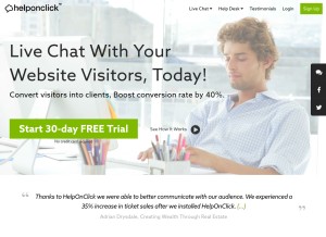 How helponclick.com looks like on a tablet such as an iPad.