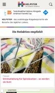 How helpster.de looks like on a mobile device such as an iPhone.