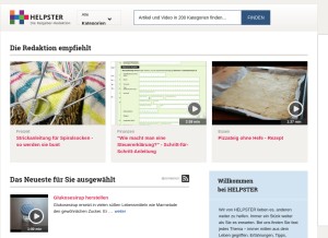 How helpster.de looks like on a tablet such as an iPad.