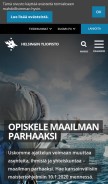 How helsinki.fi looks like on a mobile device such as an iPhone.