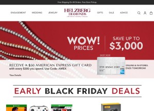 How helzberg.com looks like on a tablet such as an iPad.