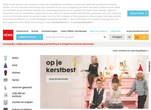 How hema.nl looks like on a tablet such as an iPad.