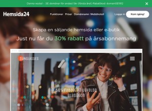 How hemsida24.se looks like on a tablet such as an iPad.