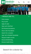How hendricks.org looks like on a mobile device such as an iPhone.