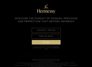 How hennessy.com looks like on a tablet such as an iPad.