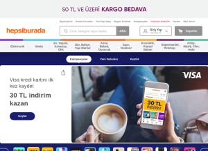 How hepsiburada.com looks like on a tablet such as an iPad.