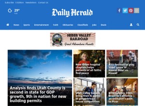 How heraldextra.com looks like on a tablet such as an iPad.
