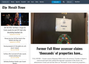How heraldnews.com looks like on a tablet such as an iPad.