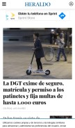 How heraldo.es looks like on a mobile device such as an iPhone.