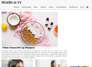 How herbeauty.co looks like on a tablet such as an iPad.