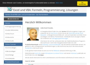 How herber.de looks like on a tablet such as an iPad.