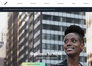 How here.com looks like on a tablet such as an iPad.
