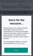 How herefordtimes.com looks like on a mobile device such as an iPhone.