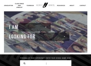 How herffjones.com looks like on a tablet such as an iPad.
