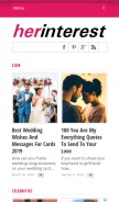 How herinterest.com looks like on a mobile device such as an iPhone.