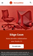 How hermanmiller.com looks like on a mobile device such as an iPhone.